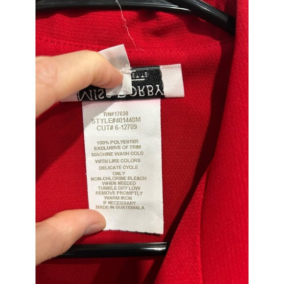 Vintage Miss Dorby Petite Red Short Sleeve Button Down Collared Dress SZ 10 P - Picture 6 of 9